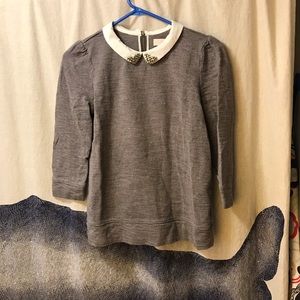 Rhinestone collared top